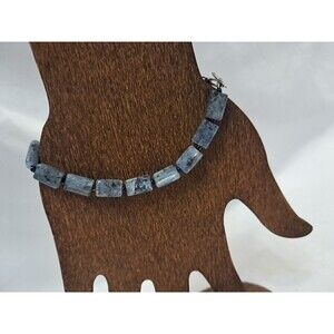 Peyote Bird Gray/Blue Tones Kyanite Flat Rectangles 7.5" Bracelet Toggle NWT